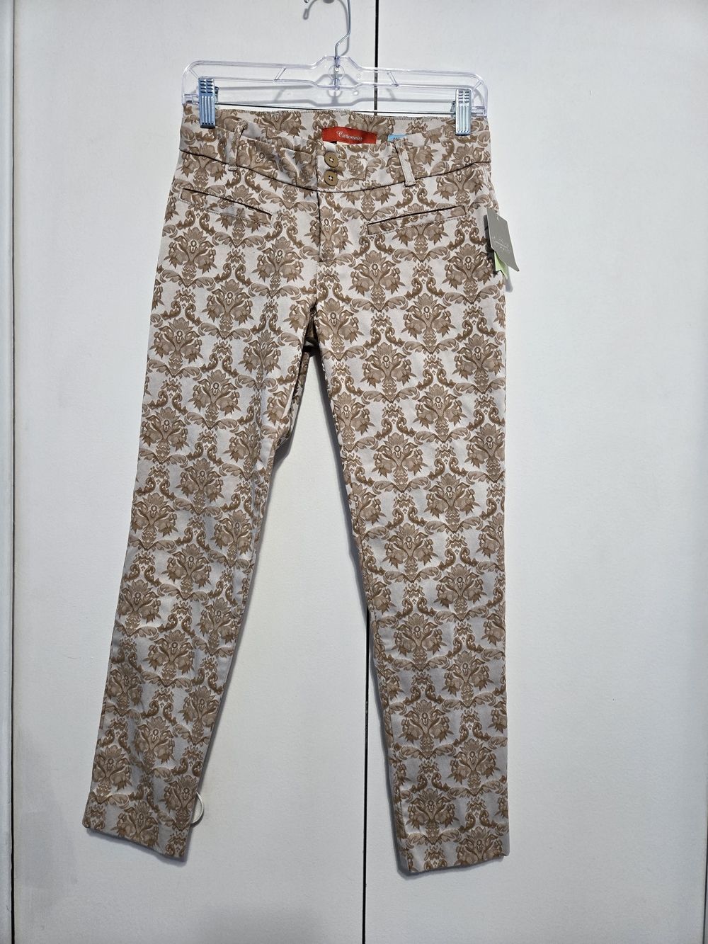 Cartonnier Anthropologie Charlie‎ Ankle Pants Size 0 NWT Damask Brocade